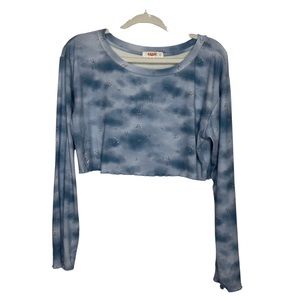 Eggie Floral Print Long Sleeve Crop Top Size L